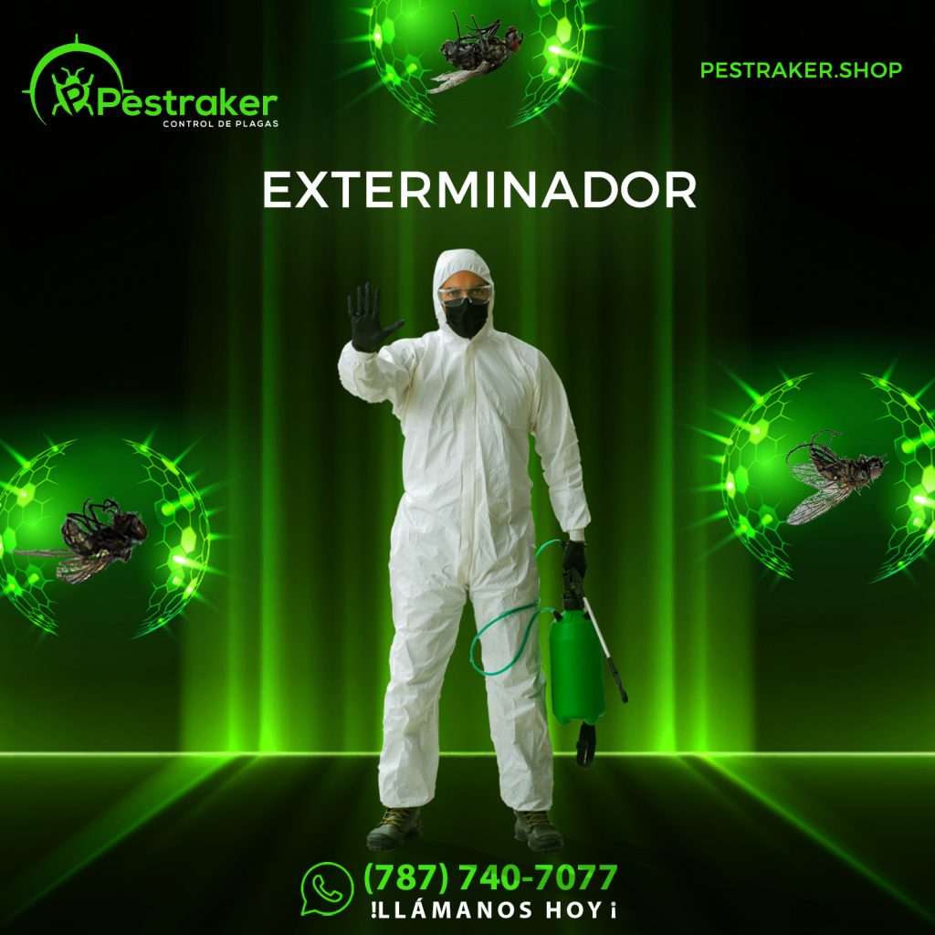 Exterminador señalando un alto a las plagas